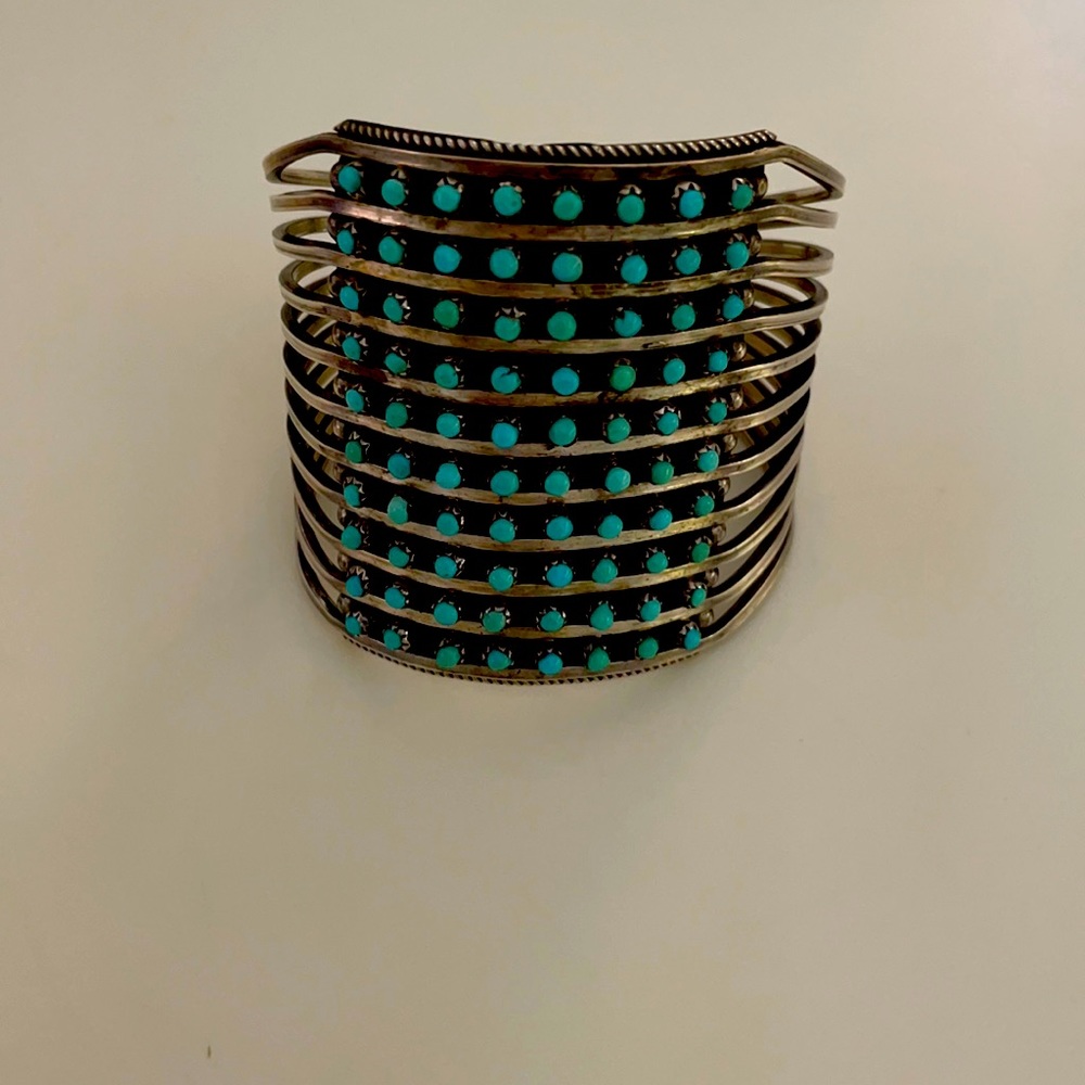 Turquoise And Sterling Handmade Bracelet